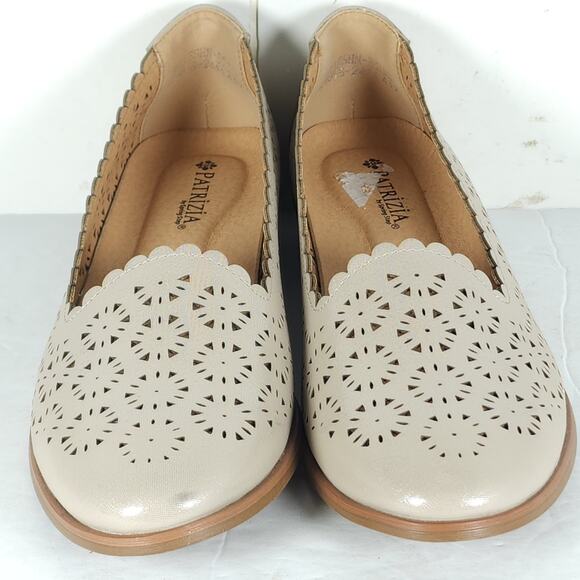 Patrizia by Spring Step Women's EU41 US10-10,5 Beige Perforated Slip On Loafers - Picture 5 of 14